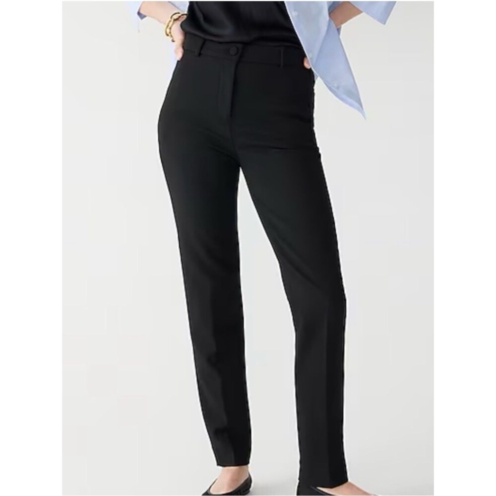 J CREW Women’s High Rise Cameron Straight Leg Pants Back Leg Seam Black Size 6P